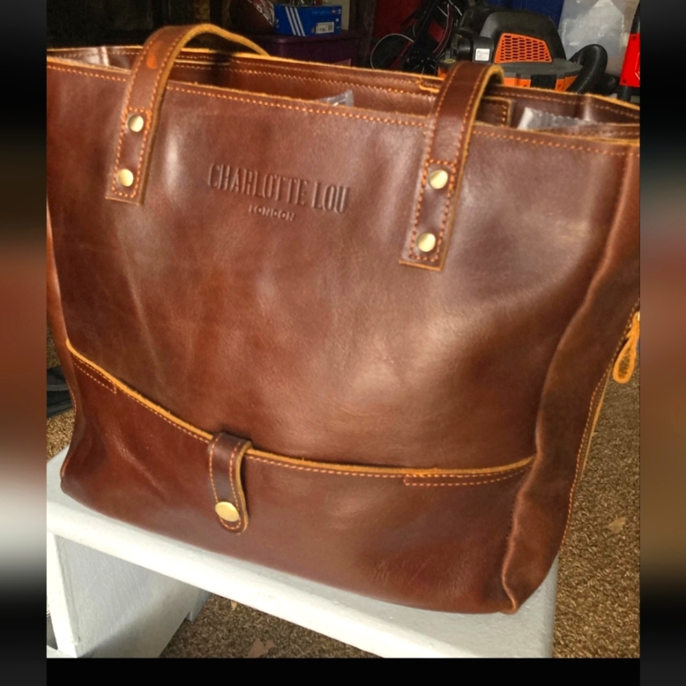 NWT Hydw Park Backpack Brown Leather Tote
